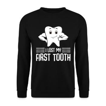 I lost my first tooth Tooth Fairy - Unisex Sweatshirt - black - Front - Alina (178cm) & Michal (187cm)