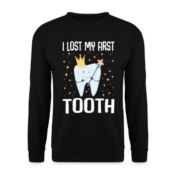 I lost my first tooth Tooth Fairy - Unisex Sweatshirt - black - Front - Alina (178cm) & Michal (187cm)