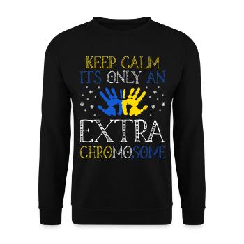 Bleiben Sie Ruhig, Es Ist Nur Eine Zusätzliche - Unisex Pullover - Schwarz - Vorne - Alina (178cm) & Michal (187cm)