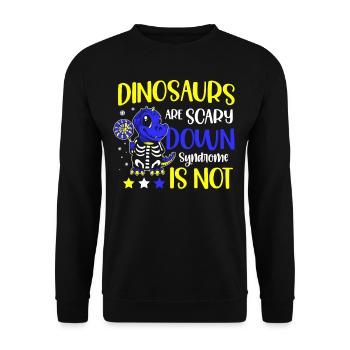 Les dinosaures sont effrayants, syndrome de Down - Sweat-shirt Unisexe - noir - Devant - Alina (178cm) & Michal (187cm)