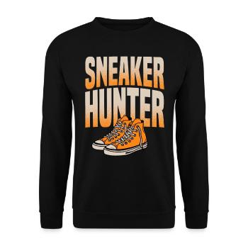 Sneaker Hunter Sneakerhead Schuh Sammler - Unisex Pullover - Schwarz - Vorne - Alina (178cm) & Michal (187cm)