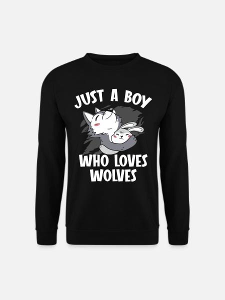 Vain poika, joka rakastaa susia, ihmissusi, susi - Unisex svetaripaita - musta