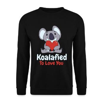Valentine's Day Koala Love Wildlife Koala Lover - Unisex Sweatshirt - black - Front - Alina (178cm) & Michal (187cm)