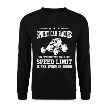 Sprint Car Dirt Track Racing - Unisex Pullover - Schwarz - Vorne - Alina (178cm) & Michal (187cm)
