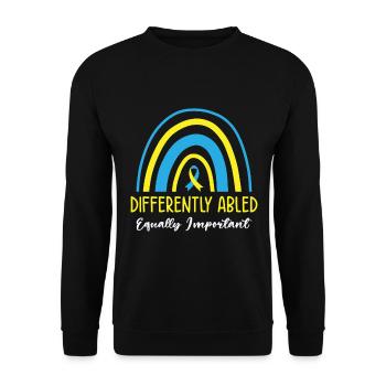 Welt-Down-Syndrom-Tag Bewusstsein Autismus Band - Unisex Pullover - Schwarz - Vorne - Alina (178cm) & Michal (187cm)