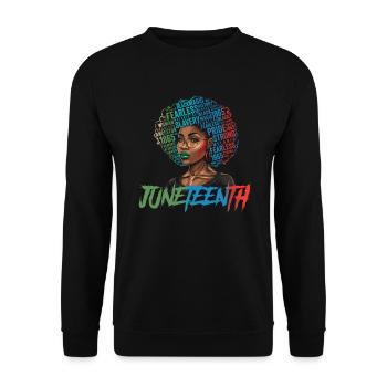Juneteenth BLM Black Pride Woman Stark Black - Sweat-shirt Unisexe - noir - Devant - Alina (178cm) & Michal (187cm)