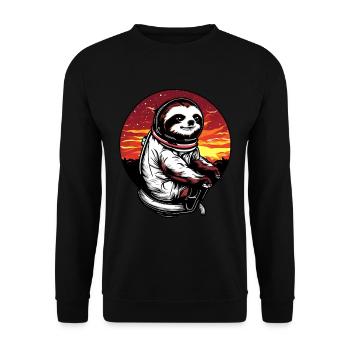 Plus paresseux dans l’espace au coucher du soleil - Sweat-shirt Unisexe - noir - Devant - Alina (178cm) & Michal (187cm)