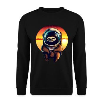 Plus paresseux dans l’espace au coucher du soleil - Sweat-shirt Unisexe - noir - Devant - Alina (178cm) & Michal (187cm)