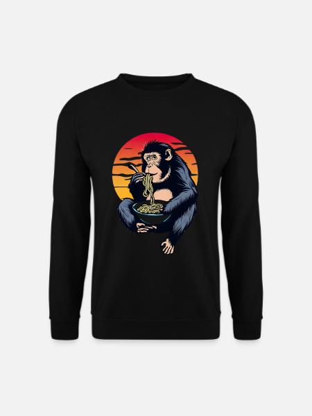 Chimpanzee ramen in the sunset - Unisex Sweatshirt - black