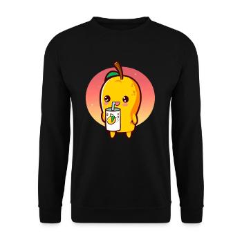 Refreshing mango enjoys mango juice - Unisex Sweatshirt - black - Front - Alina (178cm) & Michal (187cm)
