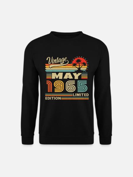 Vintage born in May 1965 birthday gift - Unisex Sweatshirt - black