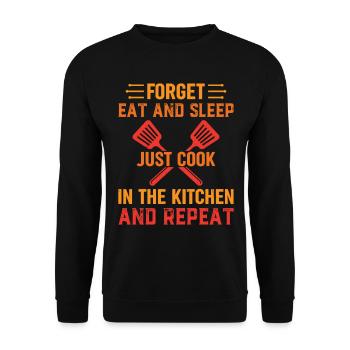 Oubliez de manger et de dormir Cuisinez dans la cuisine et ré - Sweat-shirt Unisexe - noir - Devant - Alina (178cm) & Michal (187cm)