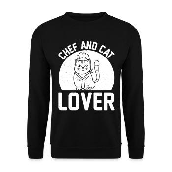 Chef And Cat Lover Chef Cook And Cat Owner Kitchen - Unisex Sweatshirt - black - Front - Alina (178cm) & Michal (187cm)