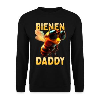 Bienen Daddy Honig Bienenzüchter Papa Vatertag Dad - Unisex Pullover - Schwarz - Vorne - Alina (178cm) & Michal (187cm)