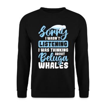 Beluga Whale Beluga Whale Whale Watching Dolphin Dolphin - Unisex Sweatshirt - black - Front - Alina (178cm) & Michal (187cm)