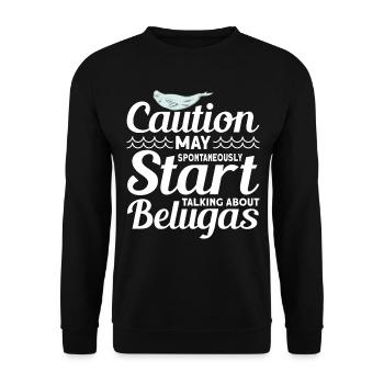 Beluga Whale Beluga Whale Whale Watching Dolphin Dolphin - Unisex Sweatshirt - black - Front - Alina (178cm) & Michal (187cm)