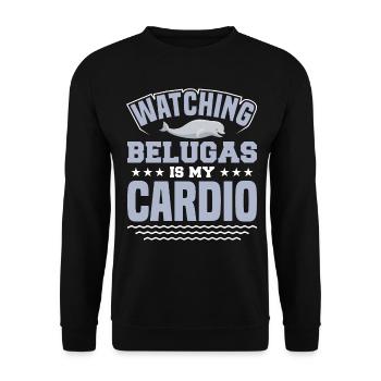 Beluga Whale Beluga Whale Whale Watching Dolphin Dolphin - Unisex Sweatshirt - black - Front - Alina (178cm) & Michal (187cm)