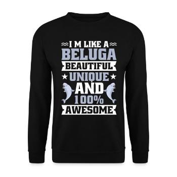 Beluga Whale Beluga Whale Whale Watching Dolphin Dolphin - Unisex Sweatshirt - black - Front - Alina (178cm) & Michal (187cm)