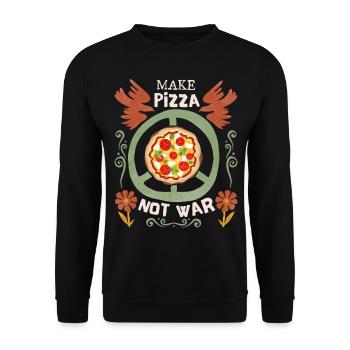 Symbole de la paix Signe de la paix Pizza disant non-guerre - Sweat-shirt Unisexe - noir - Devant - Alina (178cm) & Michal (187cm)