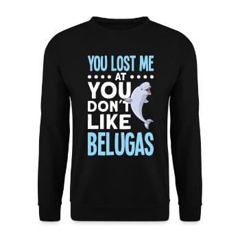 Beluga Whale Beluga Whale Whale Watching Dolphin Dolphin - Unisex Sweatshirt - black - Front - Alina (178cm) & Michal (187cm)