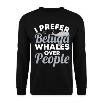Beluga Whale Beluga Whale Whale Watching Dolphin Dolphin - Unisex Sweatshirt - black - Front - Alina (178cm) & Michal (187cm)