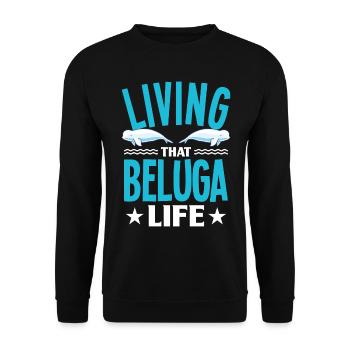 Beluga Whale Beluga Whale Whale Watching Dolphin Dolphin - Unisex Sweatshirt - black - Front - Alina (178cm) & Michal (187cm)