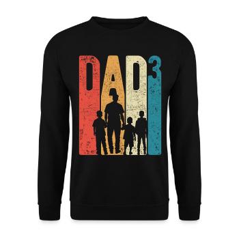 Papa jusqu’à 3 Papa Jusqu’à 3 Enfants Trois garçons Rétro - Sweat-shirt Unisexe - noir - Devant - Alina (178cm) & Michal (187cm)