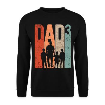 Papa jusqu’à 3 Papa Jusqu’à 3 Enfants Trois garçons Rétro - Sweat-shirt Unisexe - noir - Devant - Alina (178cm) & Michal (187cm)