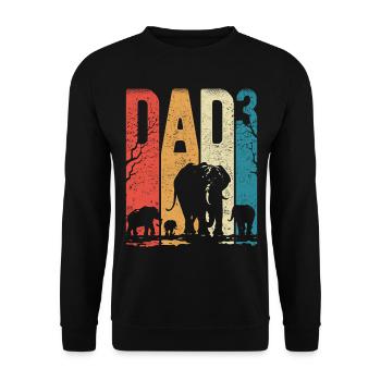 Dad Hoch 3 Papa Hoch 3 Kinder Papa Elefant - Unisex Pullover - Schwarz - Vorne - Alina (178cm) & Michal (187cm)