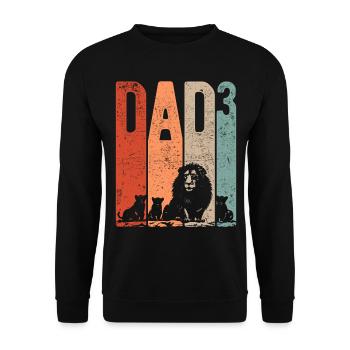 Dad Up 3 Daddy Up 3 Enfants Triple Daddy Leo - Sweat-shirt Unisexe - noir - Devant - Alina (178cm) & Michal (187cm)