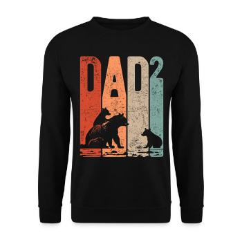 Dad Hoch 2 Papa Hoch 2 Kinder Bär Zweifacher Papa - Unisex Pullover - Schwarz - Vorne - Alina (178cm) & Michal (187cm)
