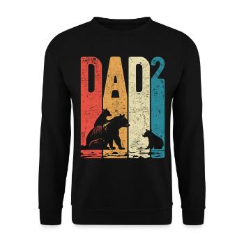 Dad High 2 Daddy High 2 Kids Bear Daddy of Two - Unisex Sweatshirt - black - Front - Alina (178cm) & Michal (187cm)