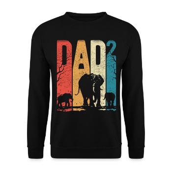 Dad Hoch 2 Papa Hoch 2 Kinder Papa Elefant - Unisex Pullover - Schwarz - Vorne - Alina (178cm) & Michal (187cm)
