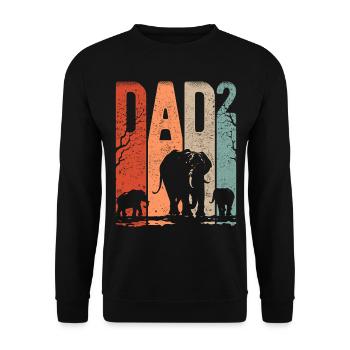 Dad Hoch 2 Papa Hoch 2 Kinder Papa Elefant - Unisex Pullover - Schwarz - Vorne - Alina (178cm) & Michal (187cm)