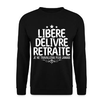 retraite je suis retraité à la retraite 60 ans - Sweat-shirt Unisexe - noir - Devant - Alina (178cm) & Michal (187cm)