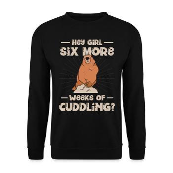 Groundhog Lover No Shadow Crew Animal sauvage - Sweat-shirt Unisexe - noir - Devant - Alina (178cm) & Michal (187cm)