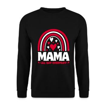 Fête des mères - Maman tous les jours... - Sweat-shirt Unisexe - noir - Devant - Alina (178cm) & Michal (187cm)