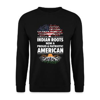 Born Indian India American USA Citizenship - Unisex Sweatshirt - black - Front - Alina (178cm) & Michal (187cm)