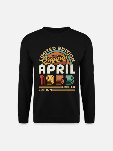 April 1953 Vintage Retro Geburtstagsgeschenk - Unisex Pullover - Schwarz