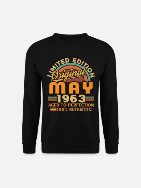 Cadeau D'anniversaire Nées En Mai 1963 - Sweat-shirt Unisexe - noir
