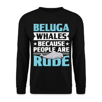Beluga Whale Beluga Whale Whale Watching Dolphin Dolphin - Unisex Sweatshirt - black - Front - Alina (178cm) & Michal (187cm)