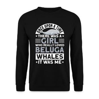 Beluga Whale Beluga Whale Whale Watching Dolphin Dolphin - Unisex Sweatshirt - black - Front - Alina (178cm) & Michal (187cm)