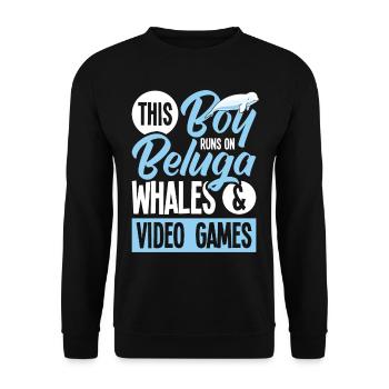 Beluga Whale Beluga Whale Whale Watching Dolphin Dolphin - Unisex Sweatshirt - black - Front - Alina (178cm) & Michal (187cm)