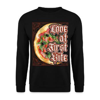 Pizza-Pasta, Spruch mit Pizza, Italian cuisine - Unisex Sweatshirt - black - Front - Alina (178cm) & Michal (187cm)