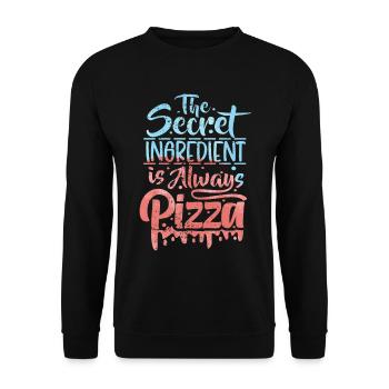 Pizza Saying, Pizzeria, Italian Pizza, Typography - Unisex Sweatshirt - black - Front - Alina (178cm) & Michal (187cm)