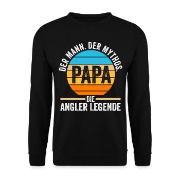 Angeln Fischer Papa Vater Fischen Angel Angler - Unisex Pullover - Schwarz - Vorne - Alina (178cm) & Michal (187cm)