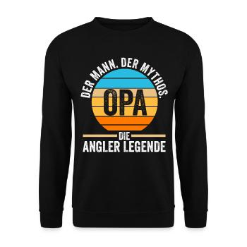 Angeln Fischer Opa Großvater Fischen Angel Angler - Unisex Pullover - Schwarz - Vorne - Alina (178cm) & Michal (187cm)