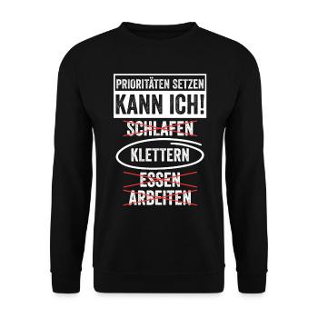Bergsteigen Bouldern Klettern Kletterer - Unisex Pullover - Schwarz - Vorne - Alina (178cm) & Michal (187cm)