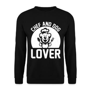 Chef And Dog Lover Chef Cook And Dog Owner Kitchen - Unisex Pullover - Schwarz - Vorne - Alina (178cm) & Michal (187cm)