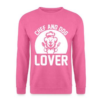 Chef And Dog Lover Chef Cook And Dog Owner Kitchen - Unisex Pullover - Pink - Vorne